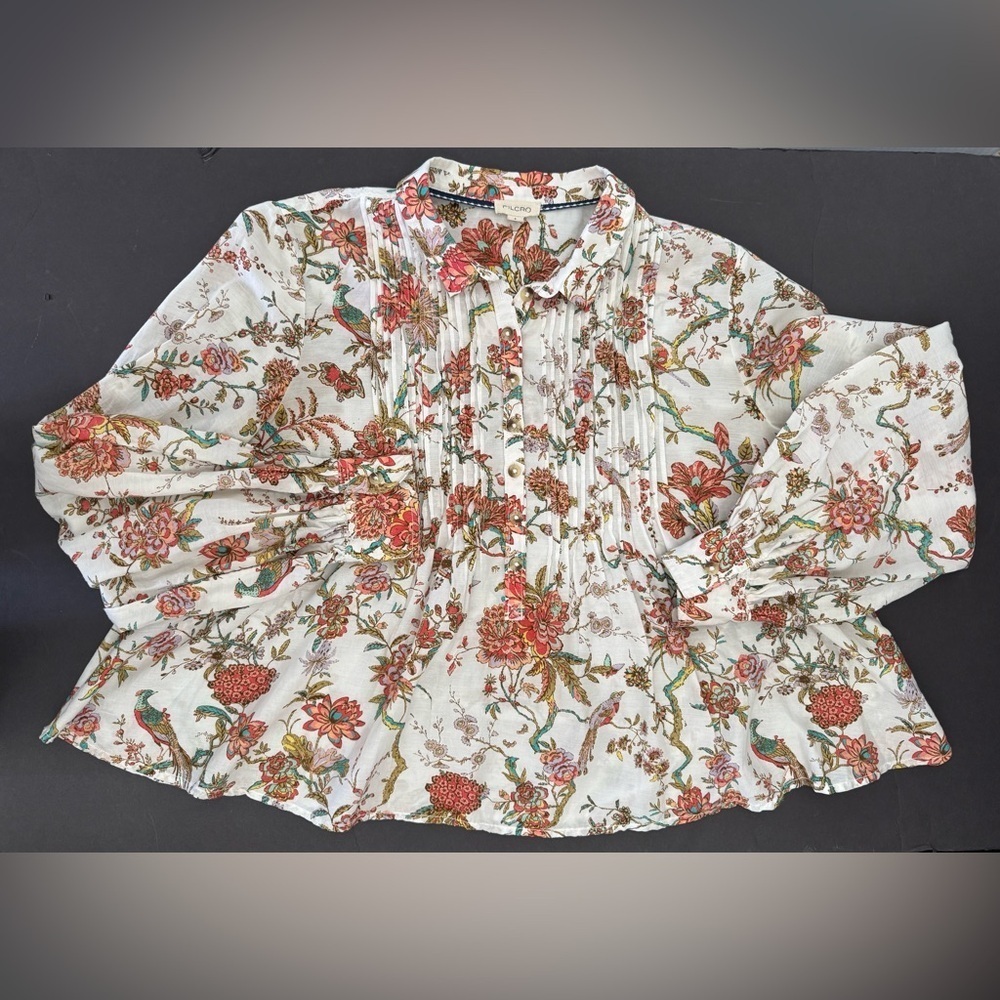 Pilcro Anthropologie Floral Button Down Blouse, Size Medium - Picture 8 of 11